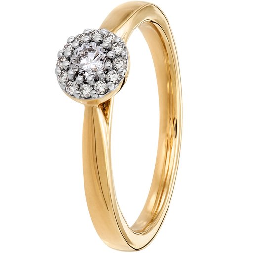 Story of Love Prague timanttisormus 0,23ct keltakulta