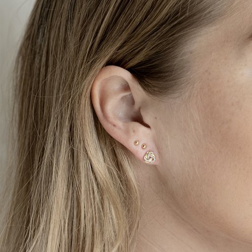 Timanttikorvakorut 0,08ct, solmut keltakulta