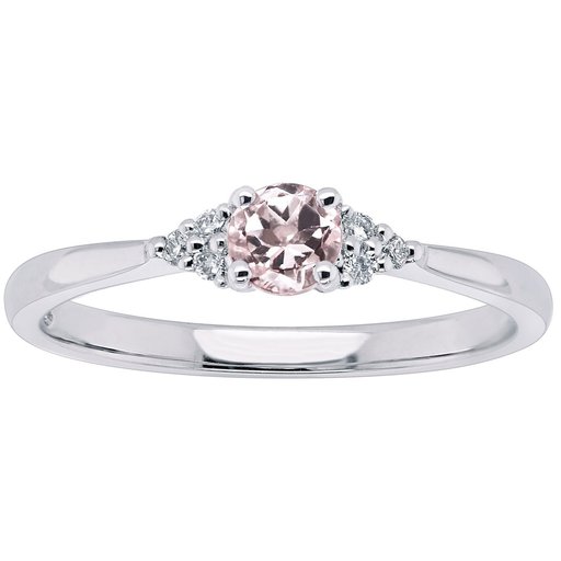 Princess Emma timantti-morganiittisormus 0,06ct valkokulta