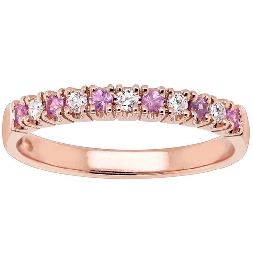 Princess Christina timantti-safiirisormus 0,10ct punakulta