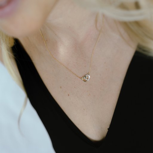 Timanttikaulakoru 0,05ct sydämet keltakulta