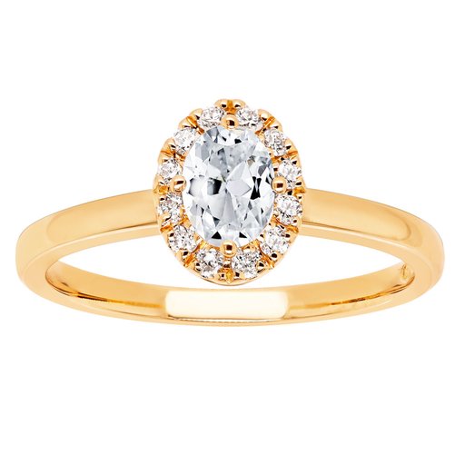Princess Diana timantti-safiirisormus 0,12ct keltakulta