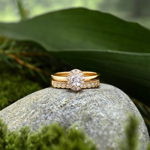 Princess Diana timantti-safiirisormus 0,12ct keltakulta