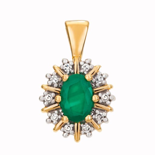 Timantti-smaragdiriipus 0,05ct keltakulta
