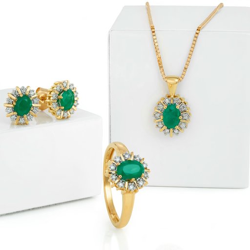 Timantti-smaragdisormus 0,05ct keltakulta