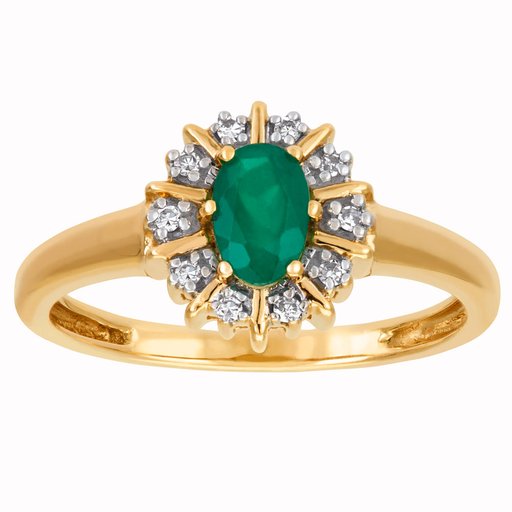 Timantti-smaragdisormus 0,05ct keltakulta