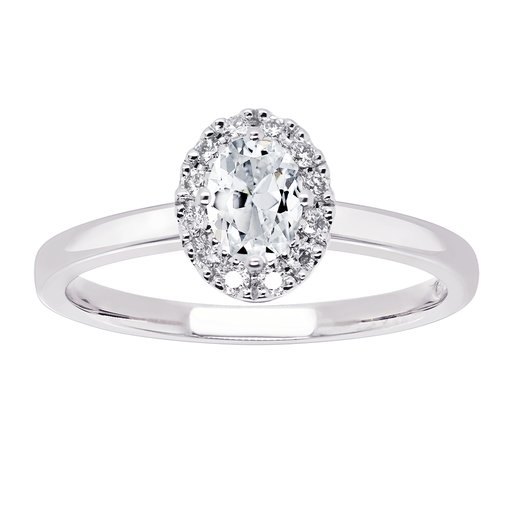 Princess Diana timantti-safiirisormus 0,12ct valkokulta