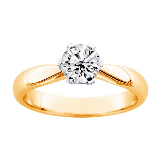 Princess Belle timanttisormus 0,70ct keltakulta