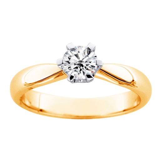 Princess Belle timanttisormus 0,50ct keltakulta