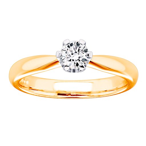 Princess Belle timanttisormus 0,30ct keltakulta