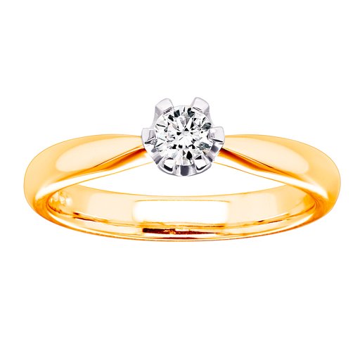Princess Belle timanttisormus 0,20ct keltakulta