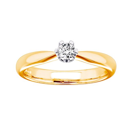 Princess Belle timanttisormus 0,10ct keltakulta