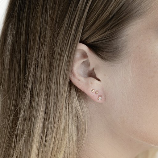 Timanttikorvakorut 0,24ct kukka keltakulta
