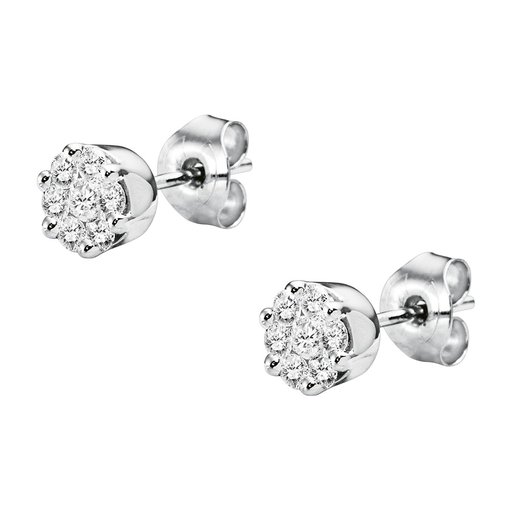 Timanttikorvakorut 0,24ct kukka valkokulta