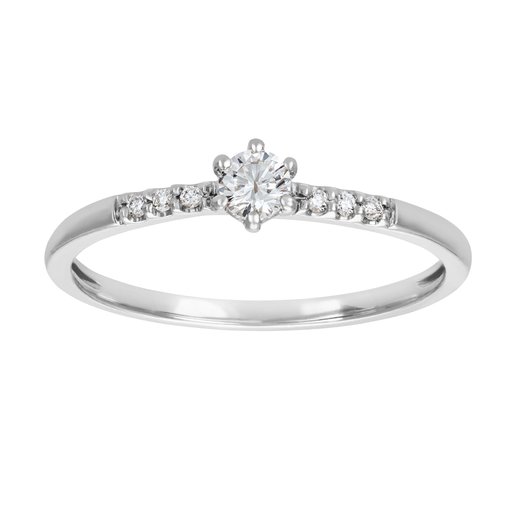Timanttisormus 0,15 ct valkokulta