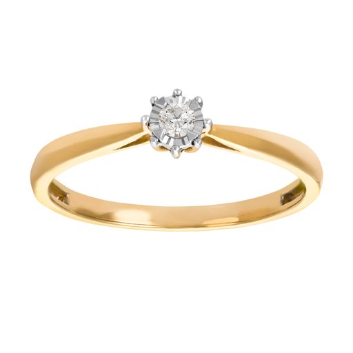 Timanttisormus 0,05 ct keltakulta