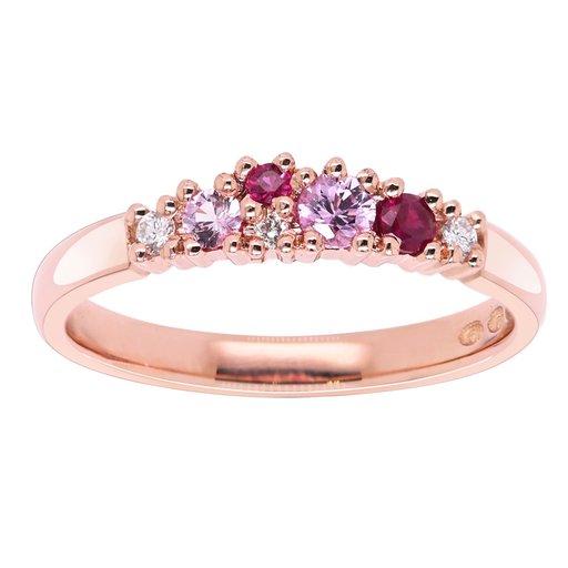 Princess Marianne timantti-safiirirubiinisormus 0,05ct punak