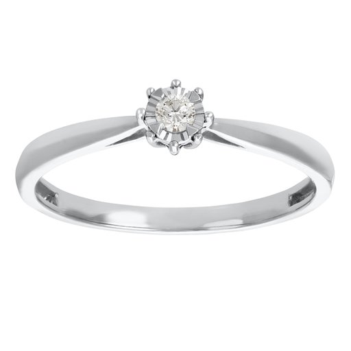 Timanttisormus 0,05ct valkokulta
