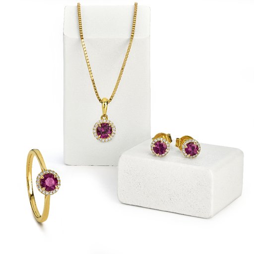 Timantti-rhodoliittisormus 0,06 ct