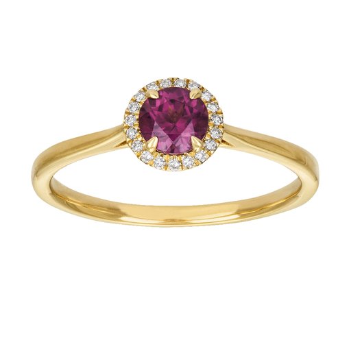 Timantti-rhodoliittisormus 0,06 ct