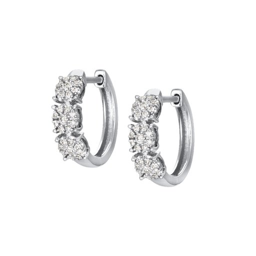 Timanttikorvakorut 0,19ct, renkaat, valkokulta