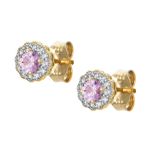 Timantti-safiirikorvakorut 0,10ct pinkki safiiri