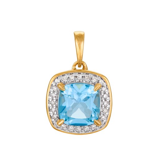 Timantti-topaasiriipus 0,05ct sininen topaasi