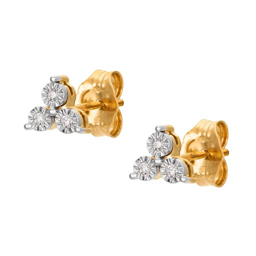 Timanttikorvakorut 0,03ct keltakulta