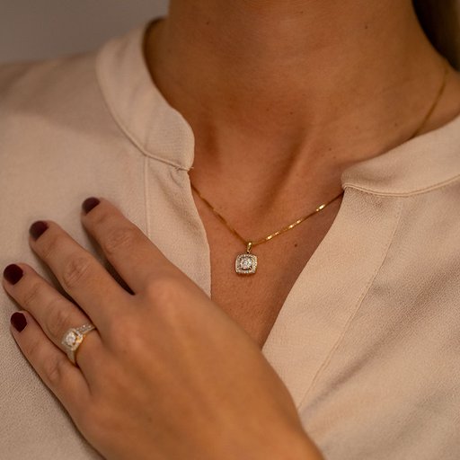 Timanttiriipus yht. 0,15ct W/P keltakulta