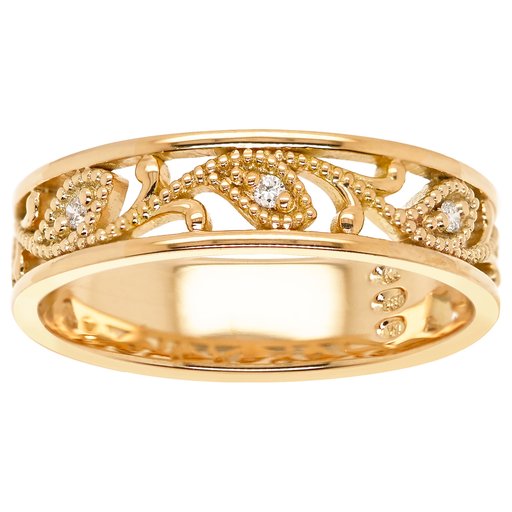 Princess Beatrice timanttisormus yht. 0,05ct keltakulta