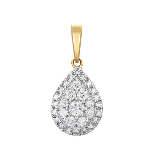 Timanttiriipus yht. 0,25ct pisara keltakulta