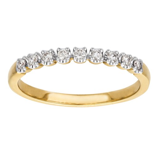 Timanttisormus yht. 0,13ct keltakulta