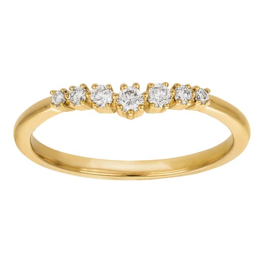 Timanttisormus yht. 0,16ct keltakulta