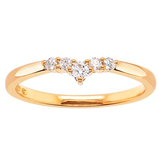 Princess Violet timanttisormus yht. 0,13ct keltakulta