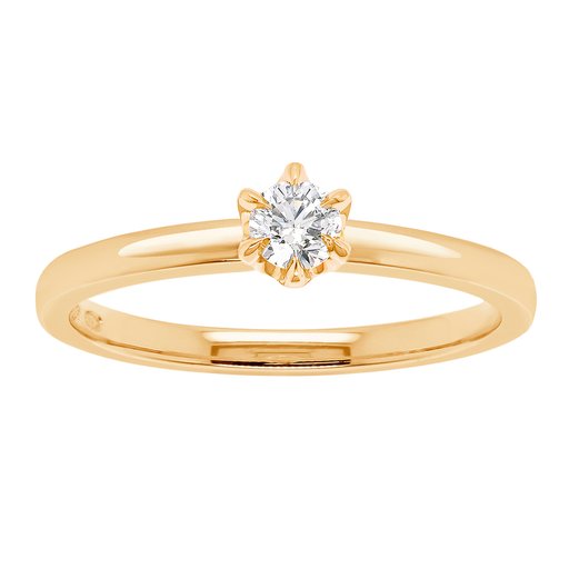 Princess Patricia timanttisormus 0,20ct keltakulta