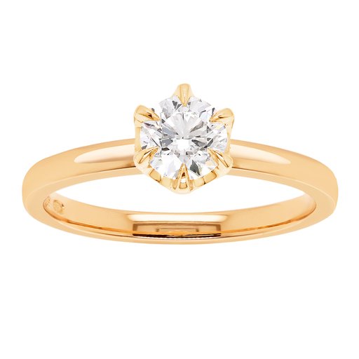 Princess Patricia timanttisormus 0,70ct keltakulta