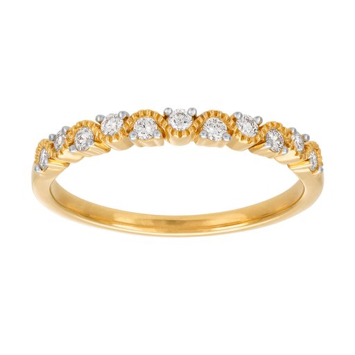Timanttisormus yht. 0,16ct keltakulta