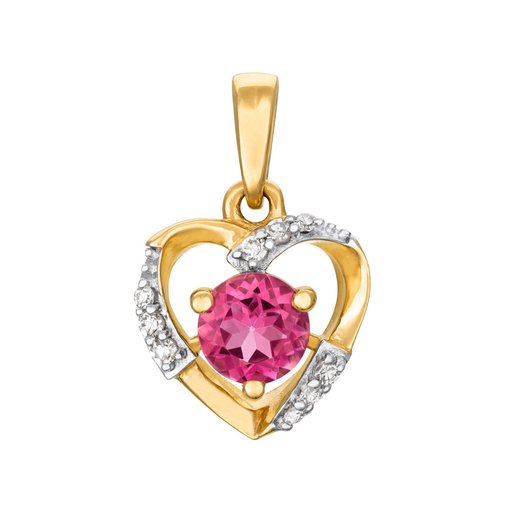 Timanttitopaasiriipus yht. 0,03ct sydän keltakulta