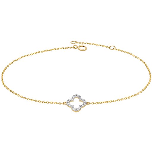 Timanttirannekoru yht. 0,05ct apila keltakulta