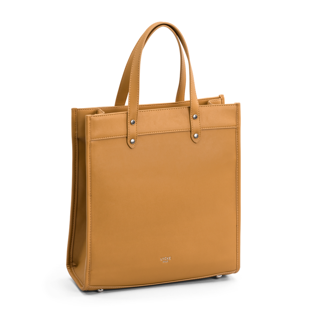 Handväska med lång axelrem och laptopficka