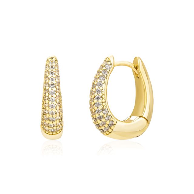 Sparkling Chunky Huggie Hoops Sparkling Chunky Huggie Hoops