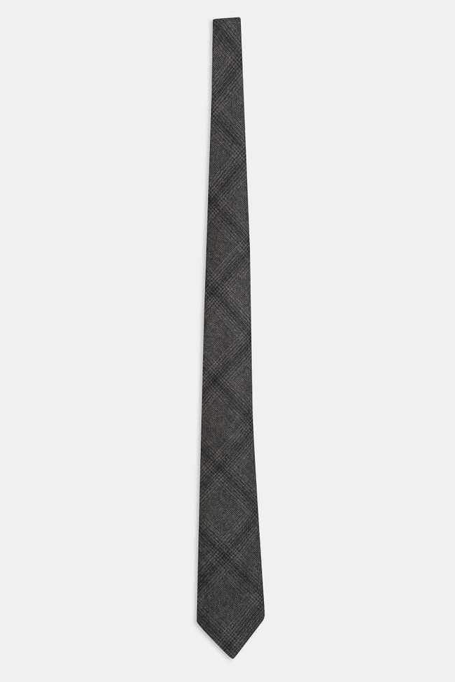 Checkered wool Tie