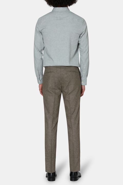 Slim Fit Brushed Wool Trousers