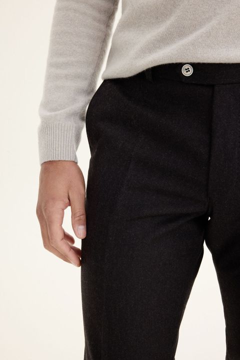 Slim Fit Flannel Trousers