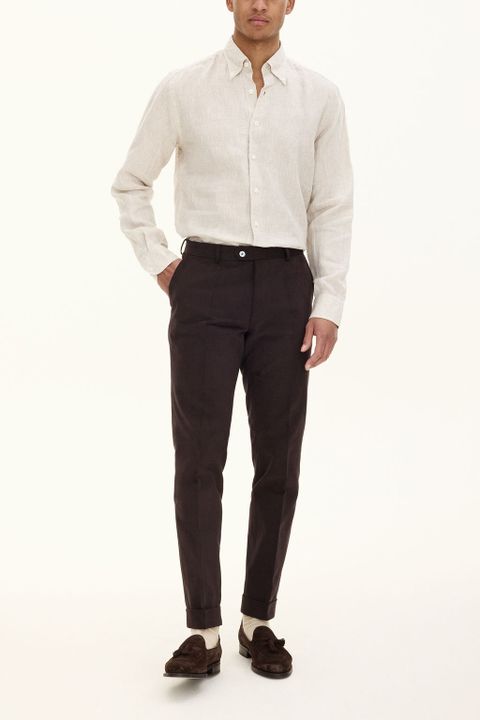 Slim Fit Brushed Twill Trousers
