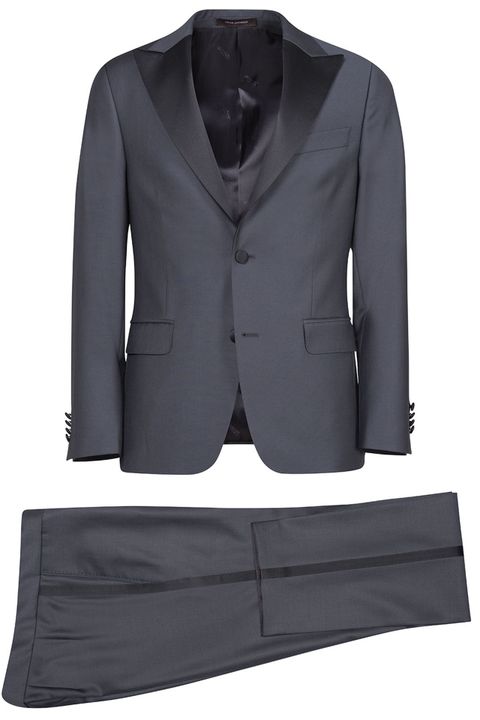 Slim Fit Tuxedo Microstructure Suit