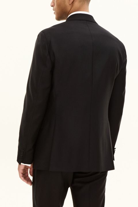 Regular Fit Double Breasted Tuxedo Microstructure Blazer