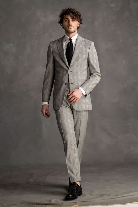 Buy Gabriel Checked Suit Dark grey