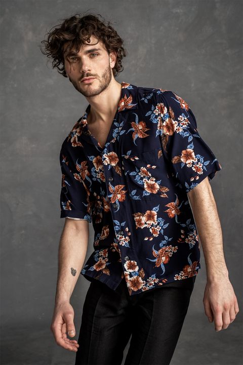 Hilmer Kortärmad skjorta med bowlingkrage
