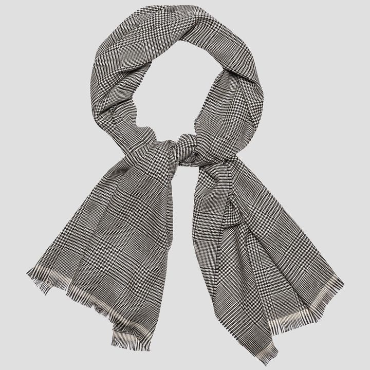 Glencheck wool scarf